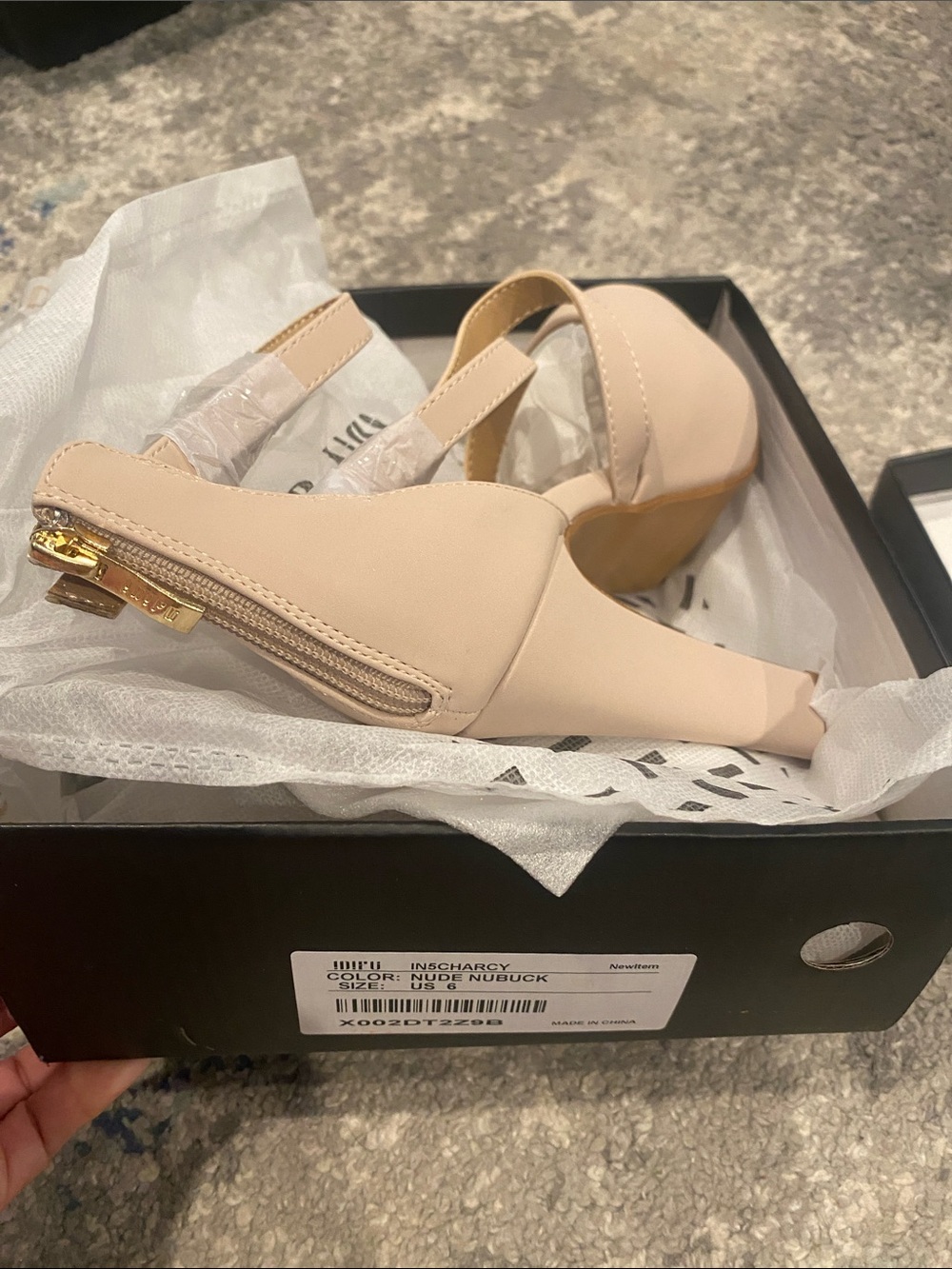 Lulu's Nude Nubuck Slingback Block Heels